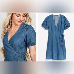 5 for $20 Deal- Old Navy Waist-Defined Puff-Sleeve Mini Dress- Size M